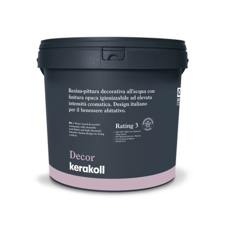 Kerakoll DECOR resina-pittura decorativa all’acqua opaca igienizzabile ad elevata intensità cromatica