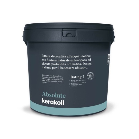 Kerakoll ABSOLUTE pittura decorativa all’acqua inodore con finitura naturale extra-opaca ad elevata profondità cromatica