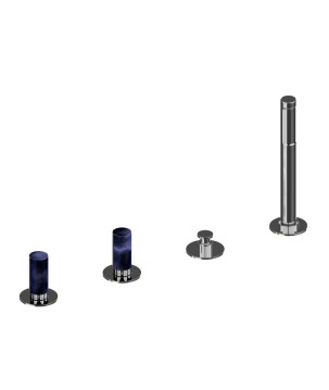 Fratelli Frattini 12028ABL batteria per bordo vasca senza bocca con deviatore e doccia estraibile serie PEPE M STYLE