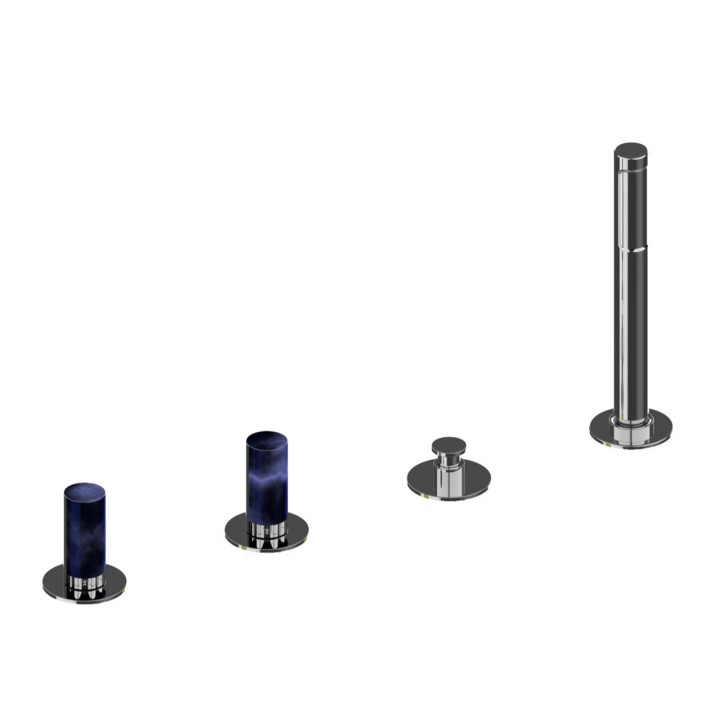 Fratelli Frattini 12028ABL batteria per bordo vasca senza bocca con deviatore e doccia estraibile serie PEPE M STYLE