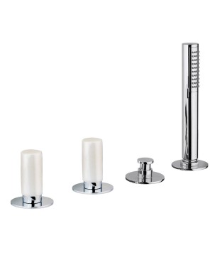 Fratelli Frattini 12028ABM batteria per bordo vasca senza bocca con deviatore e doccia estraibile serie PEPE M STYLE