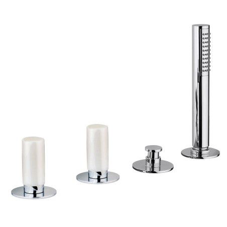 Fratelli Frattini 12028ABM batteria per bordo vasca senza bocca con deviatore e doccia estraibile serie PEPE M STYLE