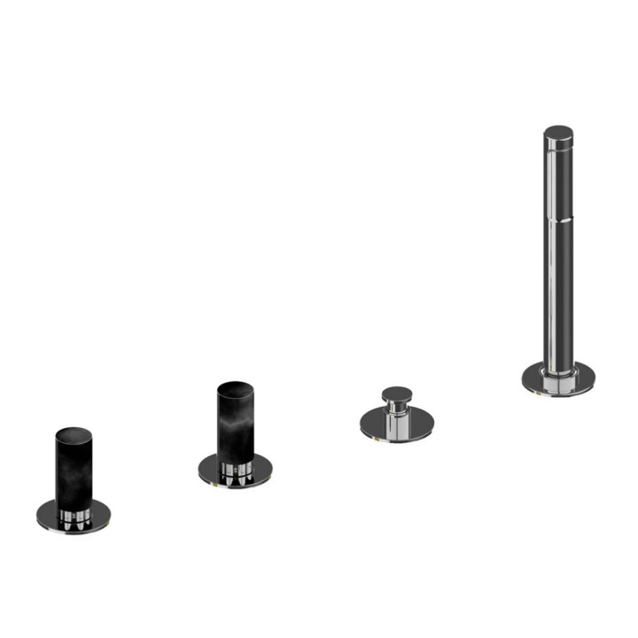 Fratelli Frattini 12028ANP batteria per bordo vasca senza bocca con deviatore e doccia estraibile serie PEPE M STYLE Fratelli Frattini 12028ANP batteria per bordo vasca senza bocca con deviatore e doccia estraibile serie PEPE M STYLE