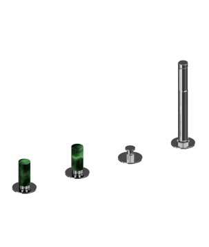 Fratelli Frattini 12028AVM batteria per bordo vasca senza bocca con deviatore e doccia estraibile serie PEPE M STYLE