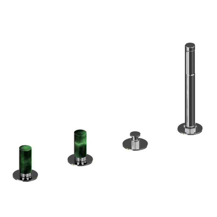 Fratelli Frattini 12028AVM batteria per bordo vasca senza bocca con deviatore e doccia estraibile serie PEPE M STYLE