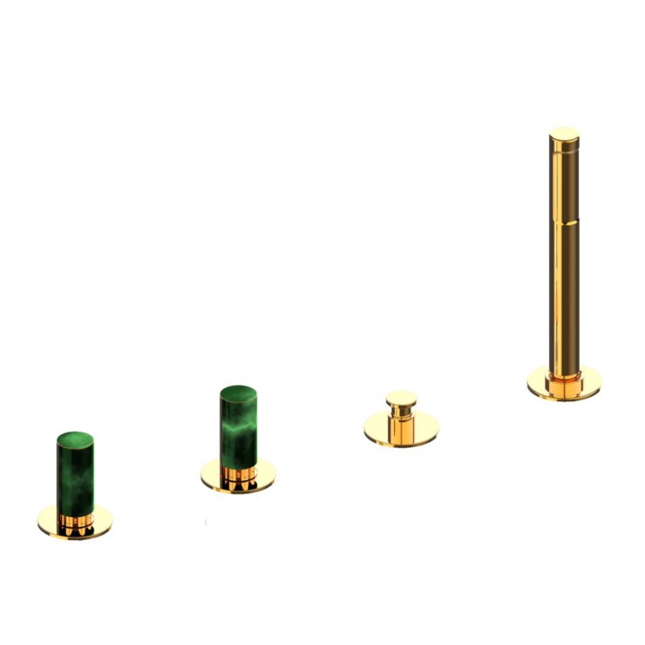 Fratelli Frattini 12028AVM batteria per bordo vasca senza bocca con deviatore e doccia estraibile serie PEPE M STYLE