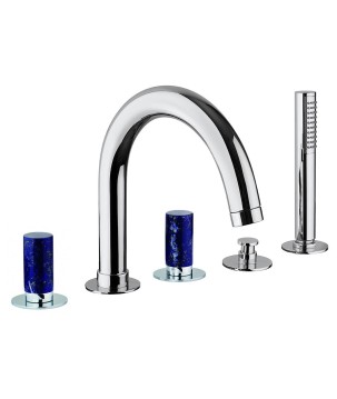 Fratelli Frattini 12029ABL batteria per bordo vasca con bocca deviatore e doccia estraibile serie PEPE M STYLE