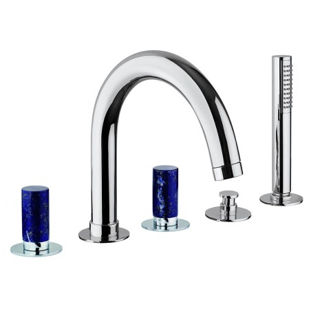 Fratelli Frattini 12029ABL batteria per bordo vasca con bocca deviatore e doccia estraibile serie PEPE M STYLE