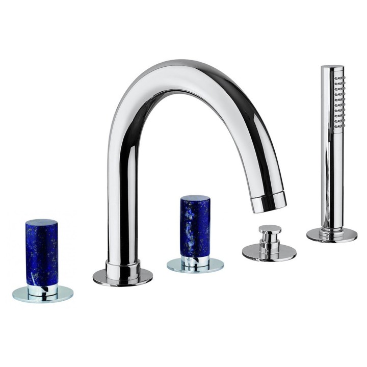 Fratelli Frattini 12029ABL batteria per bordo vasca con bocca deviatore e doccia estraibile serie PEPE M STYLE Fratelli Frattini 12029ABL batteria per bordo vasca con bocca deviatore e doccia estraibile serie PEPE M STYLE