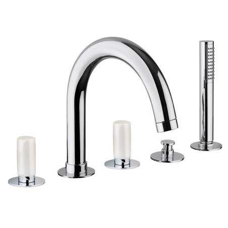 Fratelli Frattini 12029ABM batteria per bordo vasca con bocca deviatore e doccia estraibile serie PEPE M STYLE