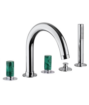 Fratelli Frattini 12029AVM batteria per bordo vasca con bocca deviatore e doccia estraibile serie PEPE M STYLE