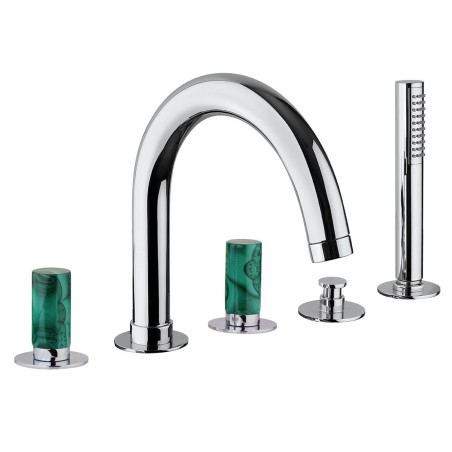 Fratelli Frattini 12029AVM batteria per bordo vasca con bocca deviatore e doccia estraibile serie PEPE M STYLE
