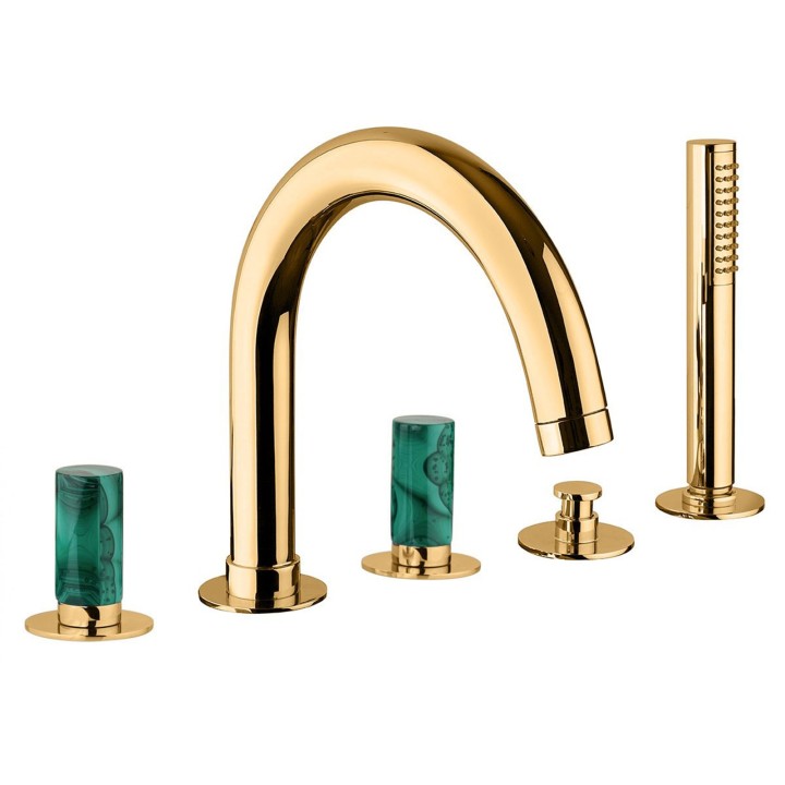 Fratelli Frattini 12029AVM batteria per bordo vasca con bocca deviatore e doccia estraibile serie PEPE M STYLE