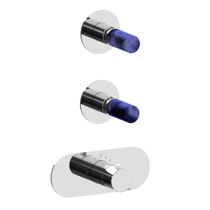 Fratelli Frattini 12760V2BL parte esterna visibile incasso termostatico collettore 2 vie serie PEPE M STYLE Fratelli Frattini 12760V2BL parte esterna visibile incasso termostatico collettore 2 vie serie PEPE M STYLE