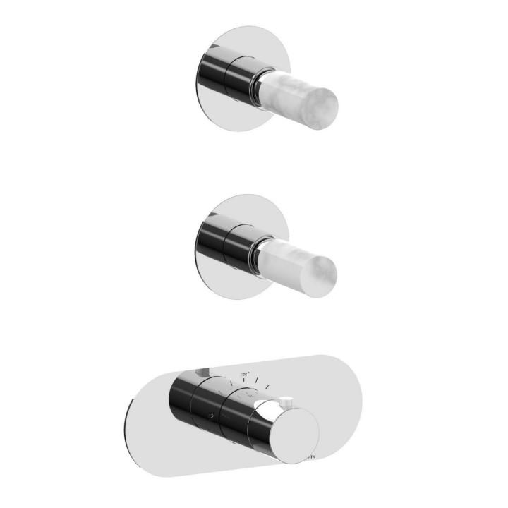 Fratelli Frattini 12760V2BM parte esterna visibile incasso termostatico collettore 2 vie serie PEPE M STYLE Fratelli Frattini 12760V2BM parte esterna visibile incasso termostatico collettore 2 vie serie PEPE M STYLE