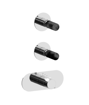 Fratelli Frattini 12760V2NP parte esterna visibile incasso termostatico collettore 2 vie serie PEPE M STYLE