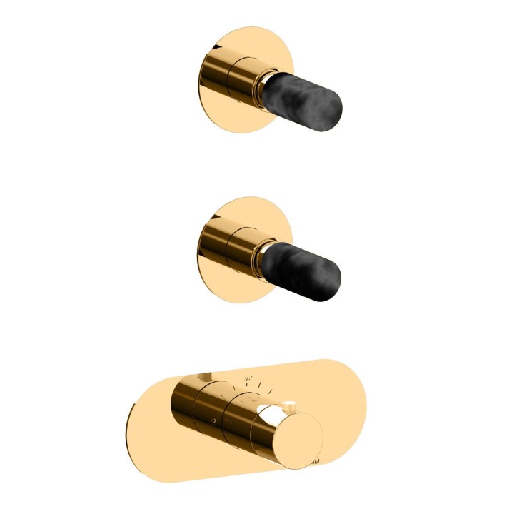 Fratelli Frattini 12760V2NP parte esterna visibile incasso termostatico collettore 2 vie serie PEPE M STYLE Fratelli Frattini 12760V2NP parte esterna visibile incasso termostatico collettore 2 vie serie PEPE M STYLE