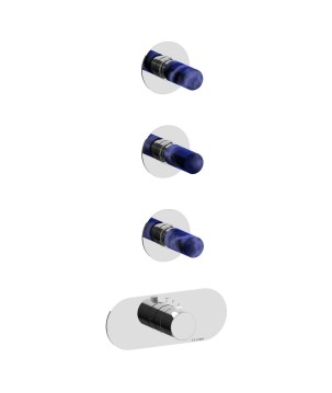 Fratelli Frattini 12760V3BL parte esterna visibile incasso termostatico collettore 3 vie serie PEPE M STYLE