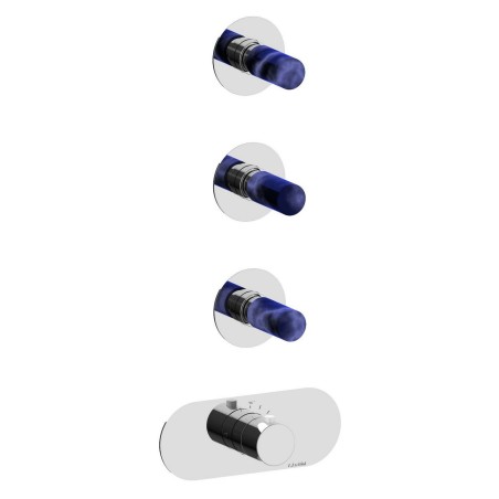 Fratelli Frattini 12760V3BL parte esterna visibile incasso termostatico collettore 3 vie serie PEPE M STYLE