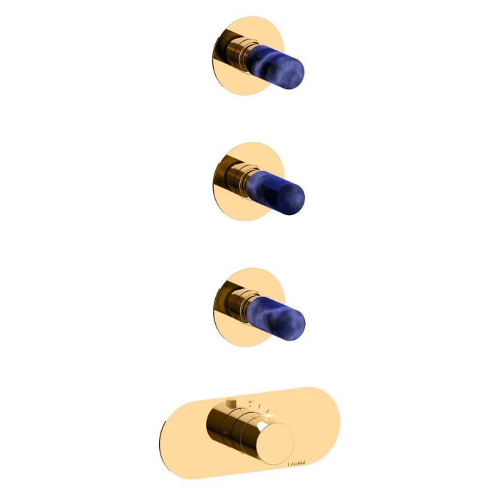 Fratelli Frattini 12760V3BL parte esterna visibile incasso termostatico collettore 3 vie serie PEPE M STYLE Fratelli Frattini 12760V3BL parte esterna visibile incasso termostatico collettore 3 vie serie PEPE M STYLE