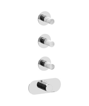 Fratelli Frattini 12760V3BM parte esterna visibile incasso termostatico collettore 3 vie serie PEPE M STYLE