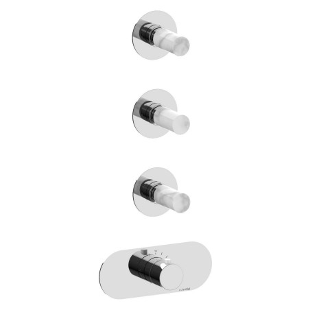 Fratelli Frattini 12760V3BM parte esterna visibile incasso termostatico collettore 3 vie serie PEPE M STYLE
