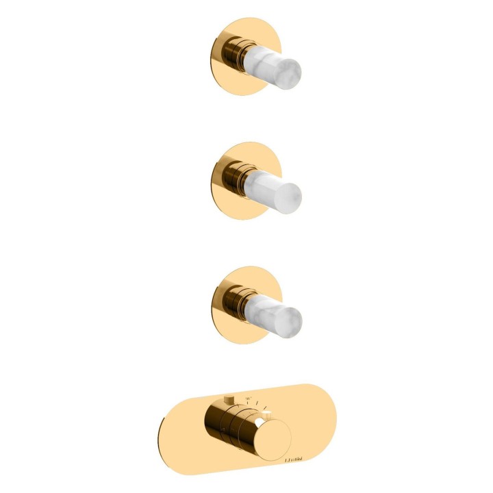 Fratelli Frattini 12760V3BM parte esterna visibile incasso termostatico collettore 3 vie serie PEPE M STYLE Fratelli Frattini 12760V3BM parte esterna visibile incasso termostatico collettore 3 vie serie PEPE M STYLE