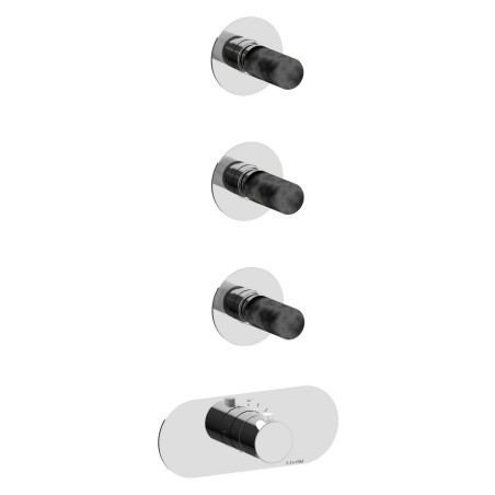 Fratelli Frattini 12760V3NP parte esterna visibile incasso termostatico collettore 3 vie serie PEPE M STYLE