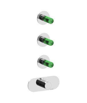 Fratelli Frattini 12760V3VM parte esterna visibile incasso termostatico collettore 3 vie serie PEPE M STYLE