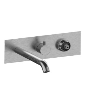 Fratelli Frattini 69528SV3 parte esterna visibile monocomando vasca incasso con deviatore a dischi ceramici a 3 vie con bocca di erogazione serie PEPE XLS 316