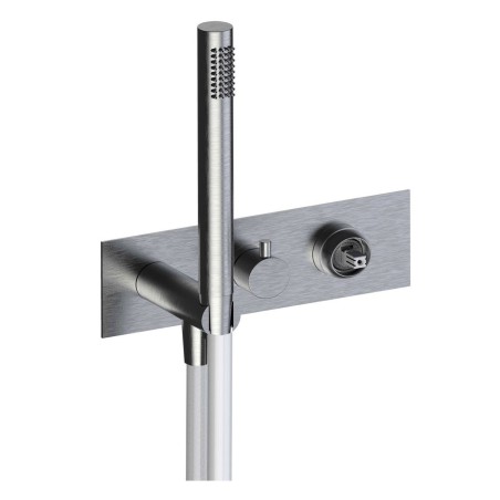 Fratelli Frattini 69529SV2 parte esterna visibile monocomando incasso con deviatore a dischi ceramici 2 vie con doccia fissa a riposo serie PEPE XLS 316