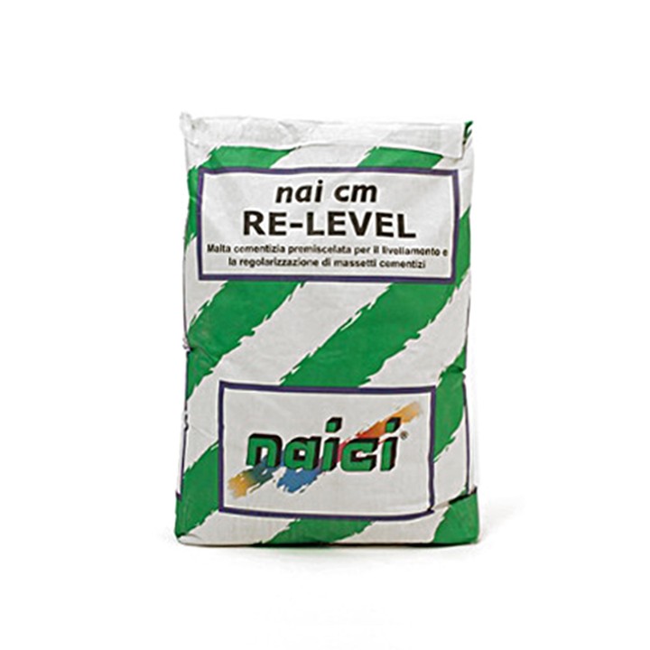 Naici NAI CM RE-LEVEL malta cementizia premiscelata per livellamento e regolarizzazione massetti cementizi 25 KG Grigio Naici NAI CM RE-LEVEL malta cementizia premiscelata per livellamento e regolarizzazione massetti cementizi 25 KG Grigio