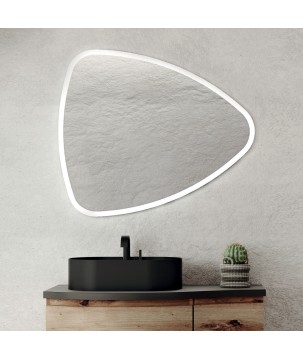 Oceano SPR202 specchio irregolare 100x85 cm con illuminazione frontale linea PHYSIS