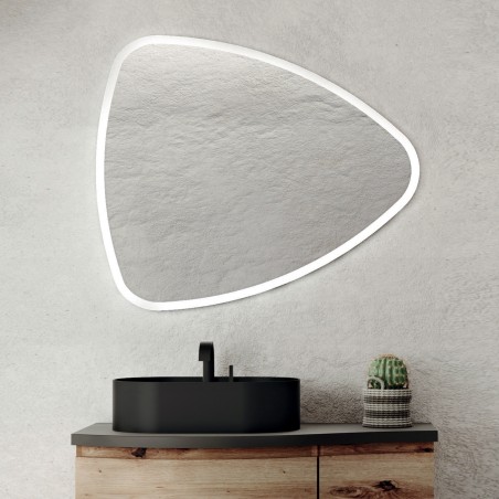 Oceano SPR202 specchio irregolare 100x85 cm con illuminazione frontale linea PHYSIS