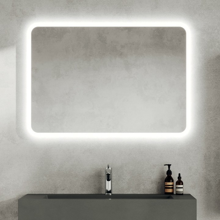 Oceano SPR203 specchio rettangolare 100x70 cm con illuminazione frontale linea PHYSIS