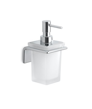 Gedy A981 dosasapone da parete con contenitore in vetro satinato ed erogatore in cromall serie IL GIGLIO