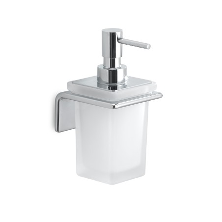 Gedy A981 dosasapone da parete con contenitore in vetro satinato ed erogatore in cromall serie IL GIGLIO