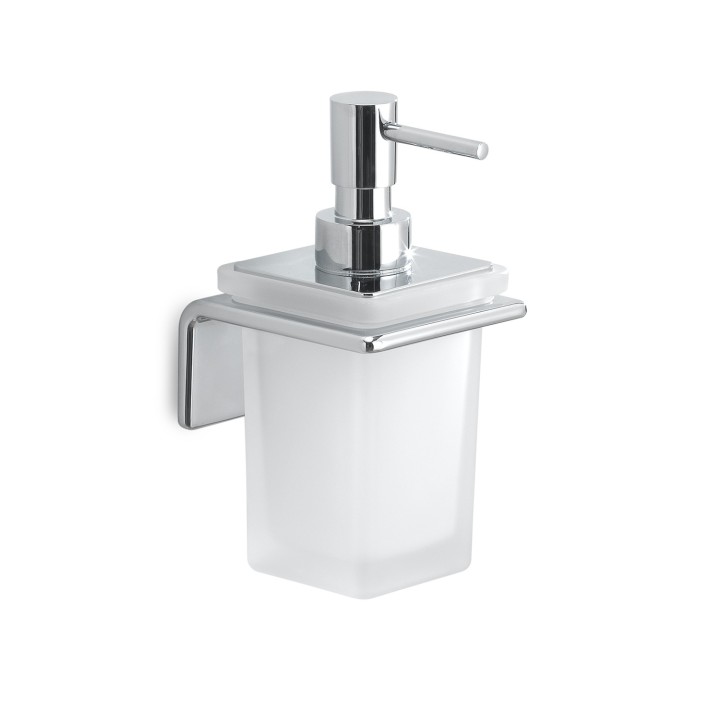 Gedy A981 dosasapone da parete con contenitore in vetro satinato ed erogatore in cromall serie IL GIGLIO