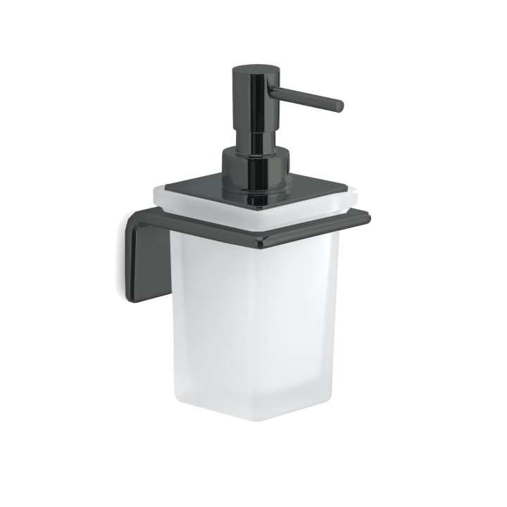 Gedy A981 dosasapone da parete con contenitore in vetro satinato ed erogatore in cromall serie IL GIGLIO