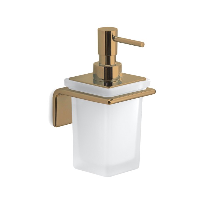 Gedy A981 dosasapone da parete con contenitore in vetro satinato ed erogatore in cromall serie IL GIGLIO