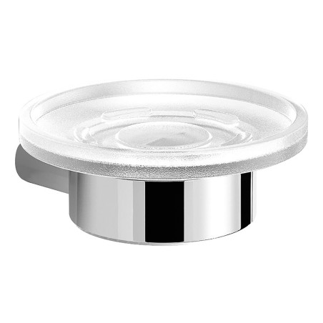 Gedy A111 portasapone da parete con contenitore in vetro satinato serie AZZORRE