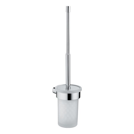 Gedy A133-03 scopino da muro con manico telescopico ciuffo in setole nero e tazza in vetro satinato da parete serie AZZORRE