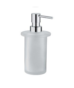 Gedy A155 dosasapone da appoggio con contenitore in vetro satinato per portasalviette attrezzabile A147 con erogatore in ottone cromato serie AZZORRE
