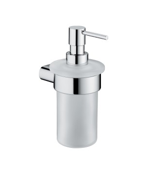 Gedy A181 dosasapone da parete con contenitore in vetro satinato ed erogatore in ottone cromato serie AZZORRE