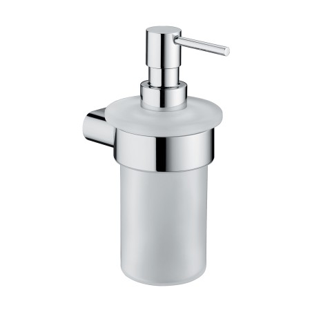 Gedy A181 dosasapone da parete con contenitore in vetro satinato ed erogatore in ottone cromato serie AZZORRE