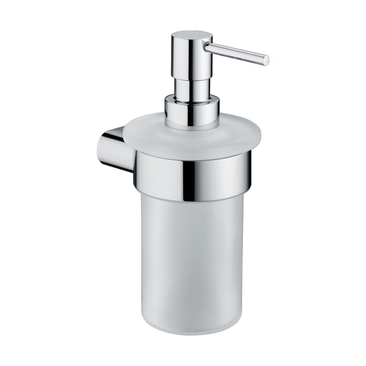 Gedy A181 dosasapone da parete con contenitore in vetro satinato ed erogatore in ottone cromato serie AZZORRE