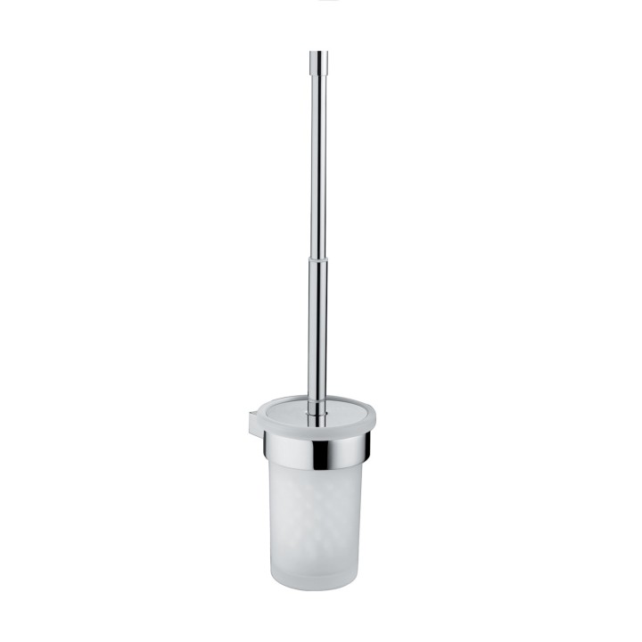Gedy A233-03 scopino da parete con manico telescopico ciuffo in setole bianco e tazza in vetro satinato serie CANARIE Gedy A233-03 scopino da parete con manico telescopico ciuffo in setole bianco e tazza in vetro satinato serie CANARIE