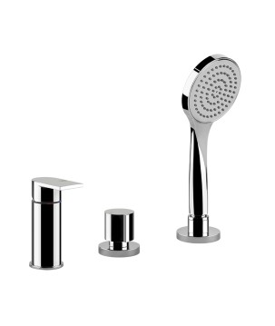 Gessi 38643 gruppo bordo vasca 3 fori con deviatore flessibile e doccetta anticalcare linea EMPORIO VIA MANZONI