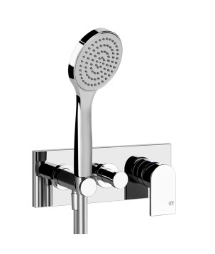 Gessi 44900 parte esterna miscelatore doccia a parete 2 vie con deviatore e doccetta anticalcare linea EMPORIO VIA MANZONI