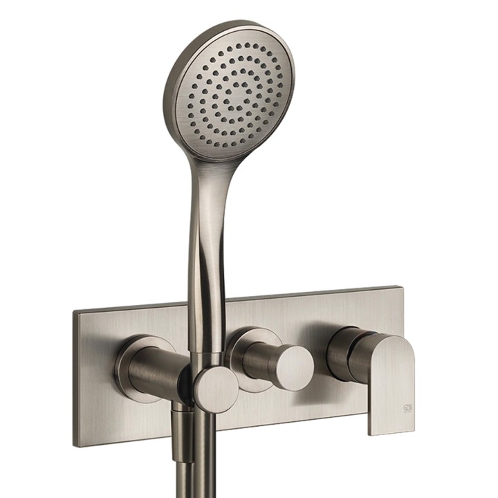 Gessi 44900 parte esterna miscelatore doccia a parete 2 vie con deviatore e doccetta anticalcare linea EMPORIO VIA MANZONI